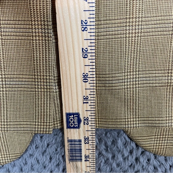 Hart Schaffner Marx Silk Wool Mens 46L Blazer Sportcoat Check Pattern Tan - Picture 8 of 10